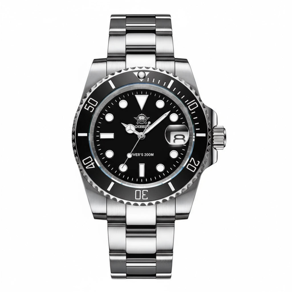 Fashion Watch Stainless Steel Diver Watch 200M C3 Super Luminous Sport Luxury Watch Reloj Hombre Quartz Men Watch