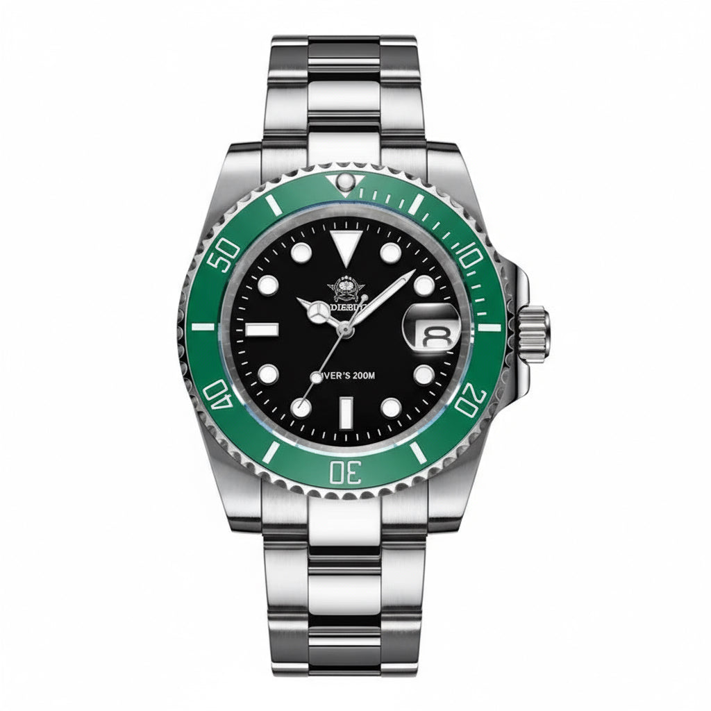 Fashion Watch Stainless Steel Diver Watch 200M C3 Super Luminous Sport Luxury Watch Reloj Hombre Quartz Men Watch